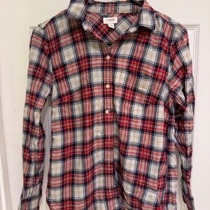 J. Crew Christmas Red Plaid Shirt